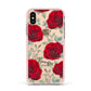 Personalised Red Roses Apple iPhone Xs Impact Case Pink Edge on Gold Phone