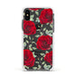 Personalised Red Roses Apple iPhone Xs Impact Case White Edge on Black Phone