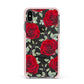 Personalised Red Roses Apple iPhone Xs Max Impact Case Pink Edge on Black Phone