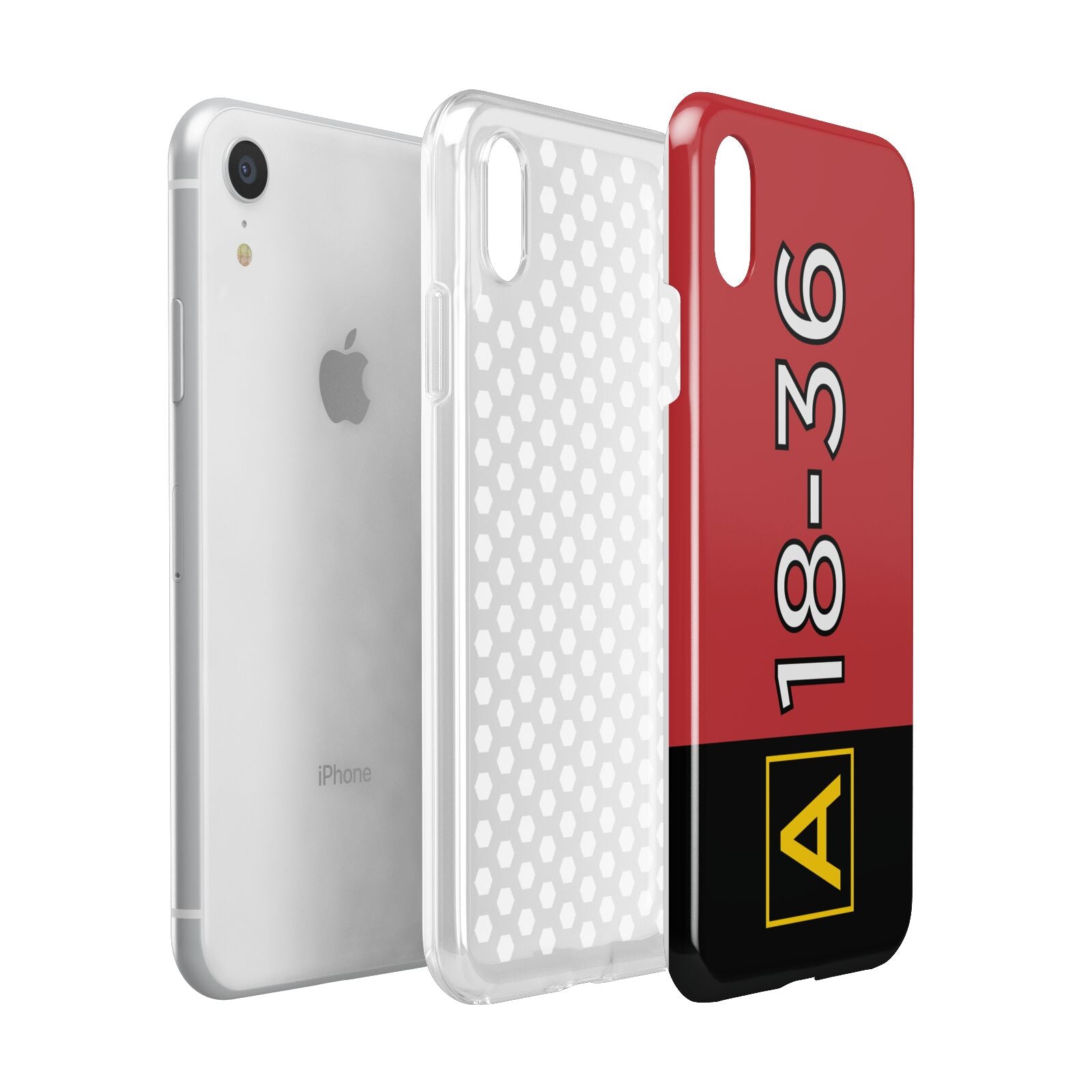 Personalised Runway Holding Position Apple iPhone XR White 3D Tough Case Expanded view
