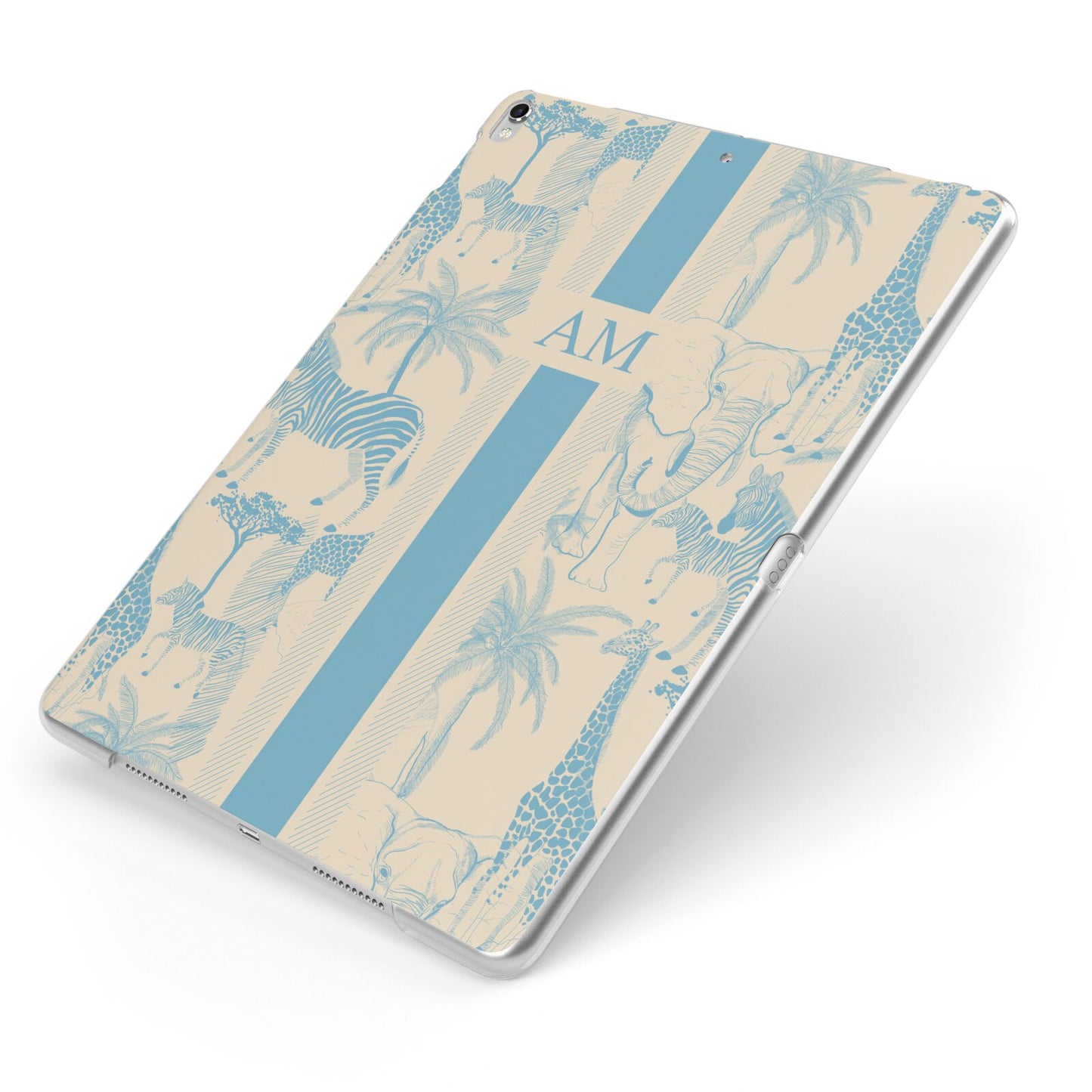 Personalised Safari Apple iPad Case on Silver iPad Side View
