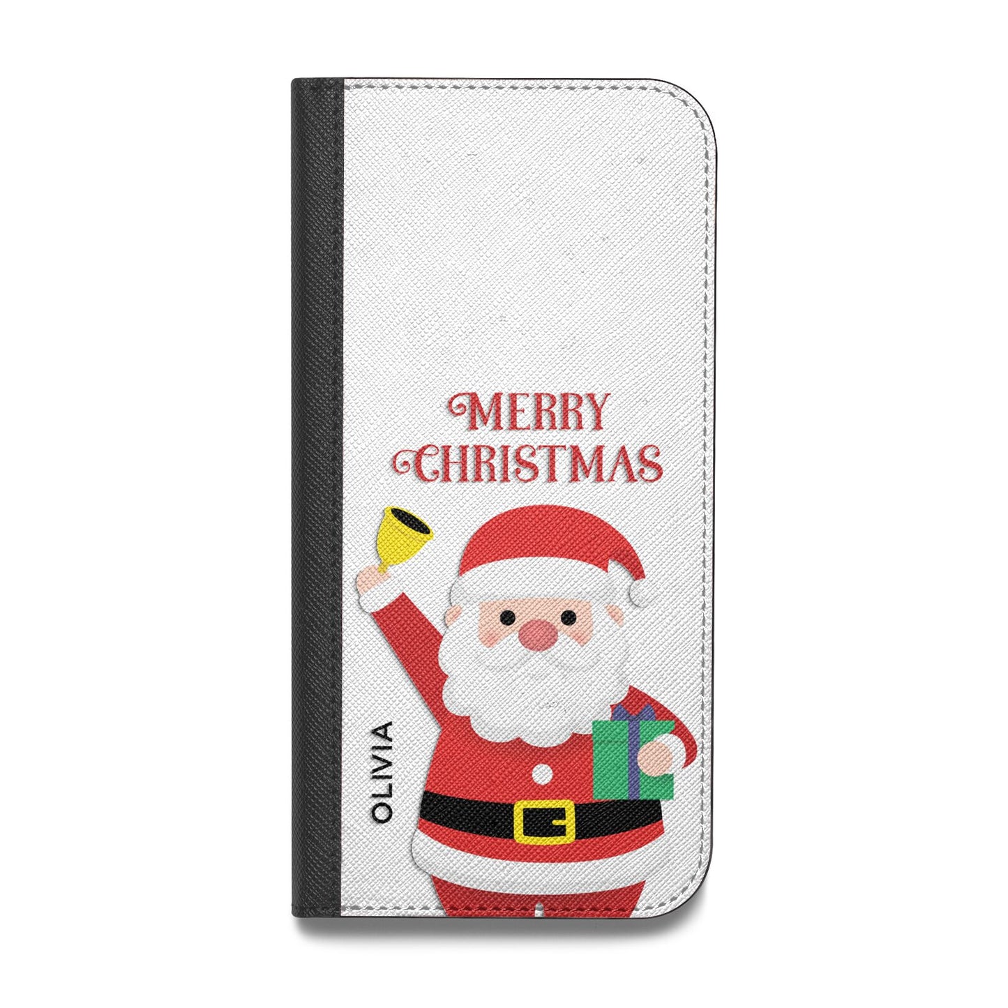 Personalised Santa Vegan Leather Flip Samsung Case