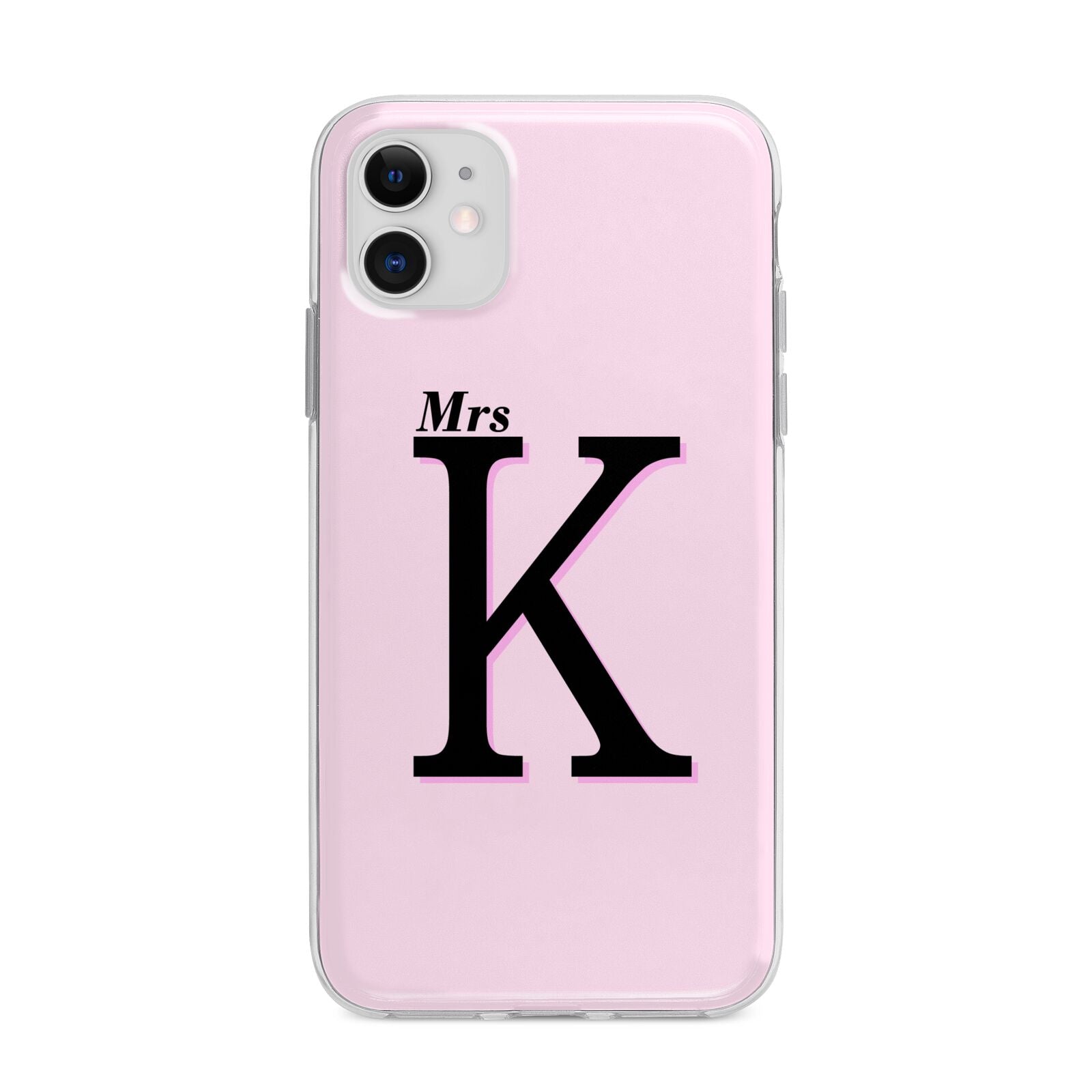 Personalised Single Initial Apple iPhone 11 in White with Bumper Case