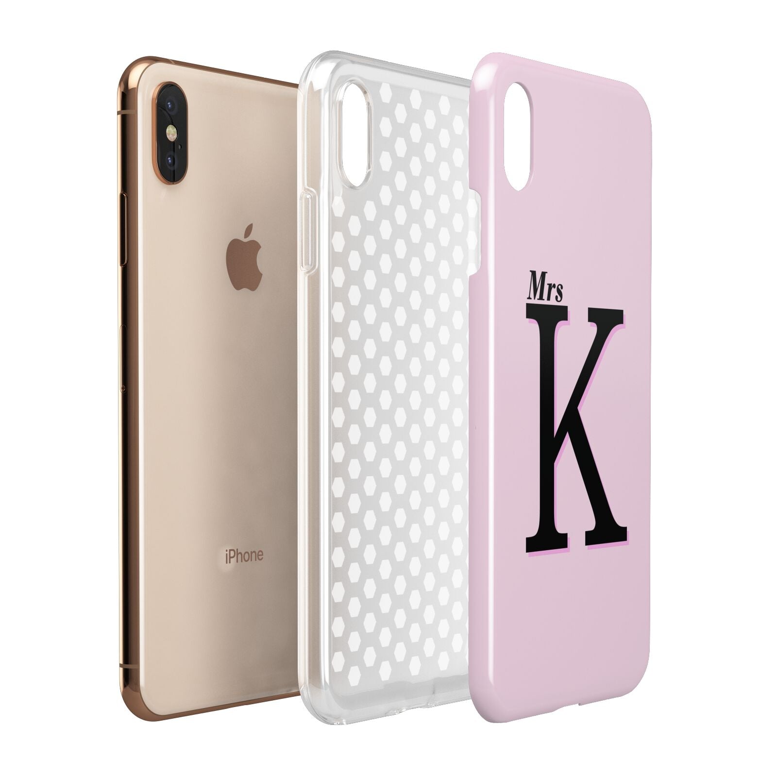 Personalised Single Initial Apple iPhone Xs Max 3D Tough Case Expanded View