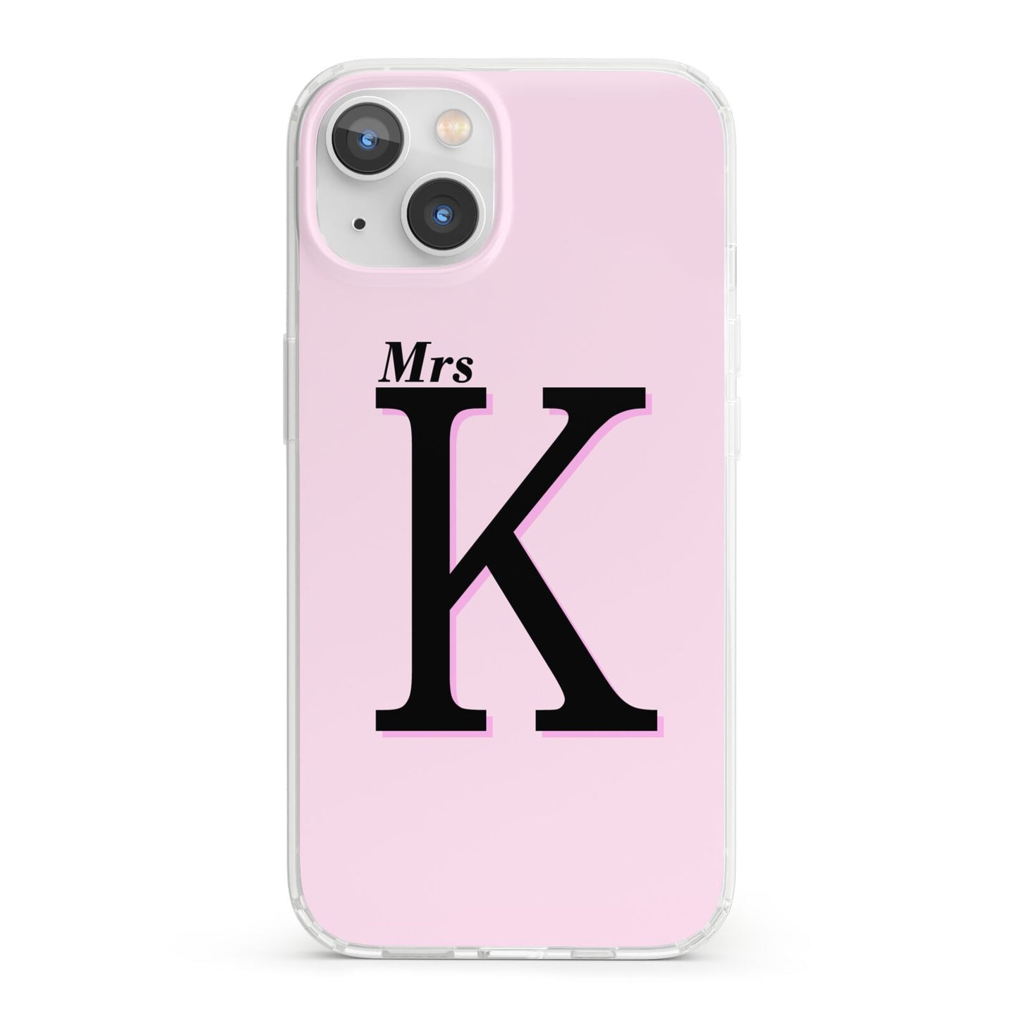 Personalised Single Initial iPhone 13 Clear Bumper Case