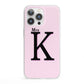 Personalised Single Initial iPhone 13 Pro Clear Bumper Case