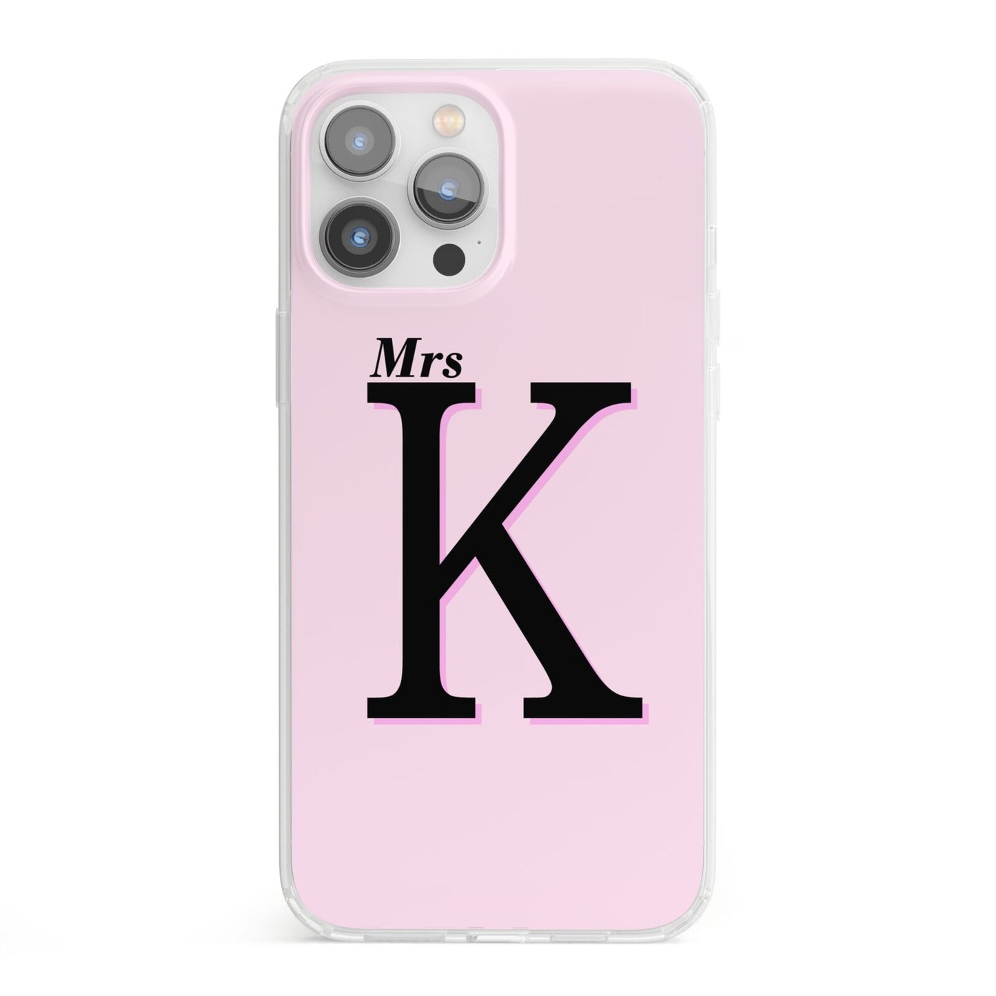 Personalised Single Initial iPhone 13 Pro Max Clear Bumper Case