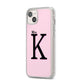 Personalised Single Initial iPhone 14 Plus Clear Tough Case Starlight Angled Image