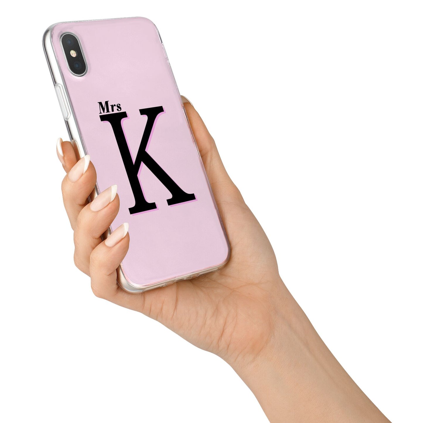 Personalised Single Initial iPhone X Bumper Case on Silver iPhone Alternative Image 2