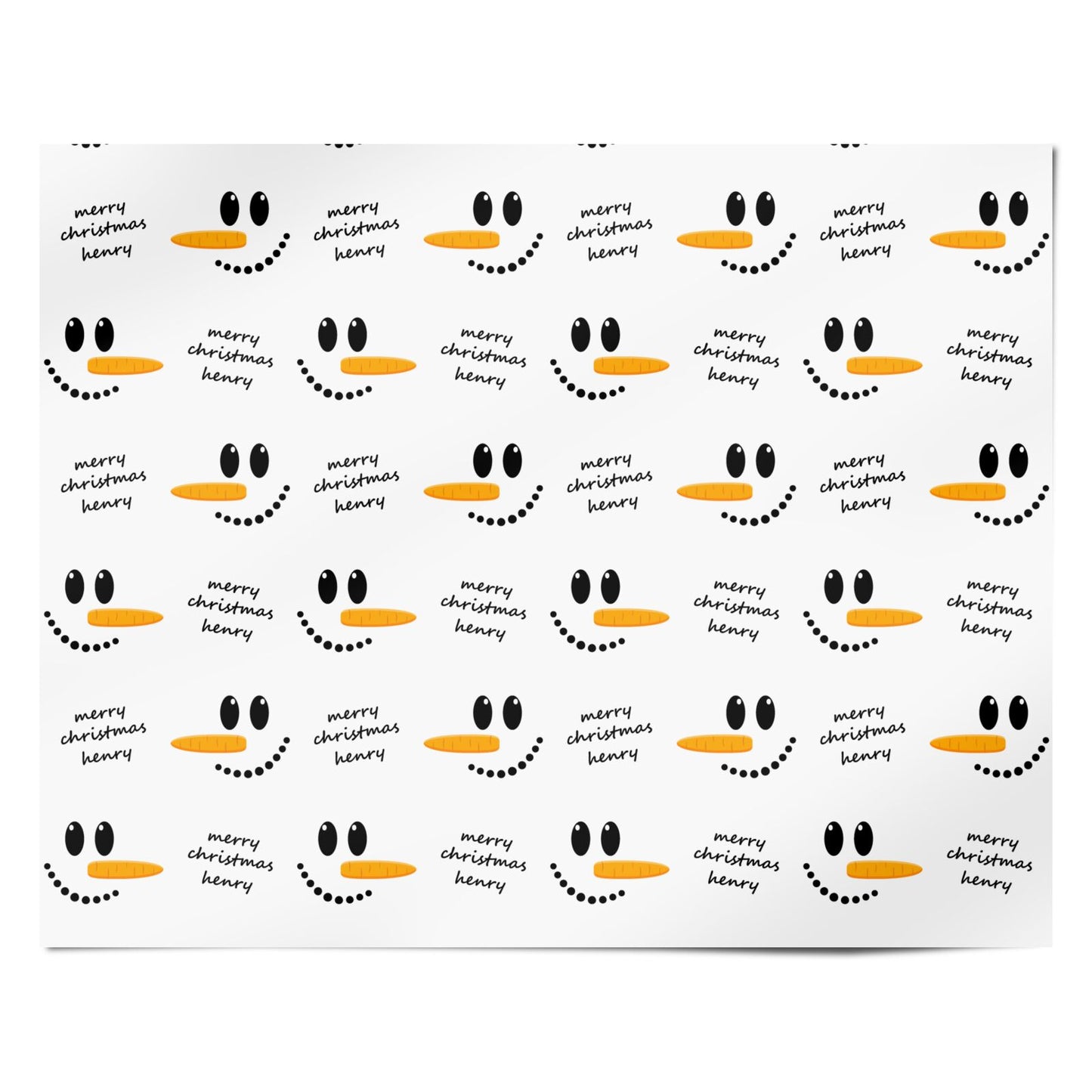 Personalised Snowman Personalised Wrapping Paper Alternative