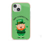 Personalised St Patricks Day Leprechaun iPhone 13 Mini TPU Impact Case with Pink Edges