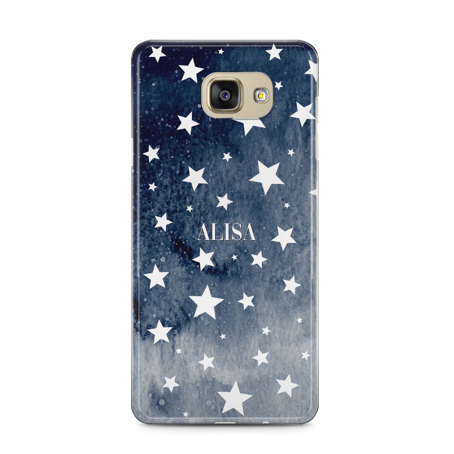 Personalised Star Print Samsung Galaxy A5 2016 Case on gold phone