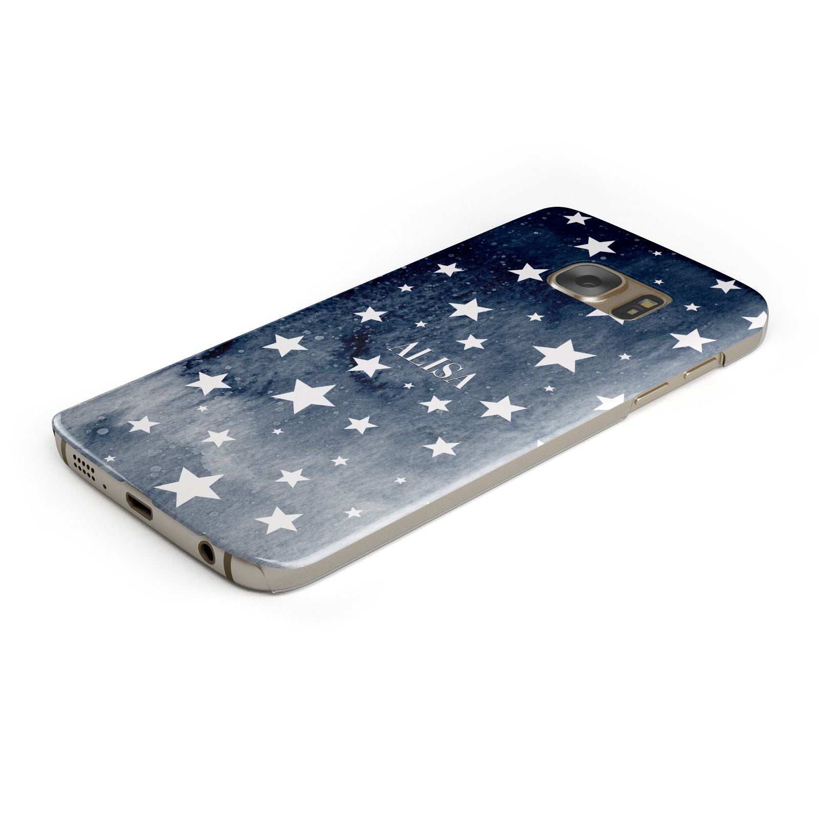 Personalised Star Print Samsung Galaxy Case Bottom Cutout
