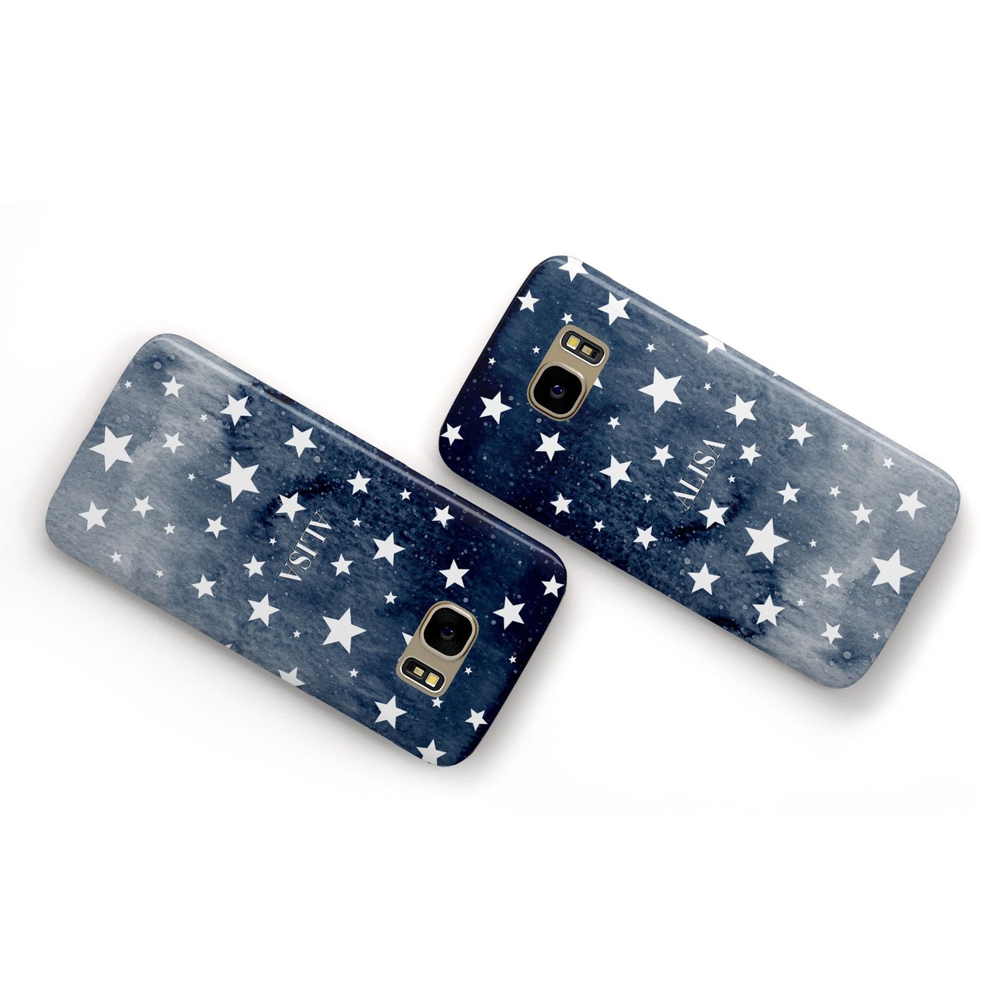 Personalised Star Print Samsung Galaxy Case Flat Overview