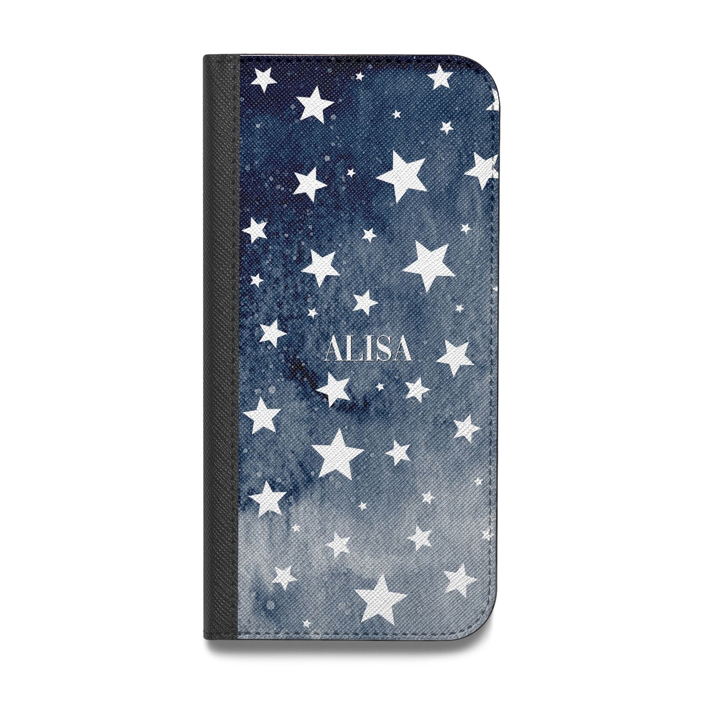 Personalised Star Print Vegan Leather Flip Samsung Case