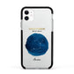 Personalised Star Sign Apple iPhone 11 in White with Black Impact Case