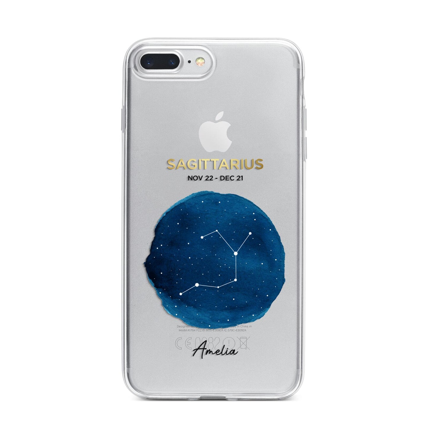 Personalised Star Sign iPhone 7 Plus Bumper Case on Silver iPhone