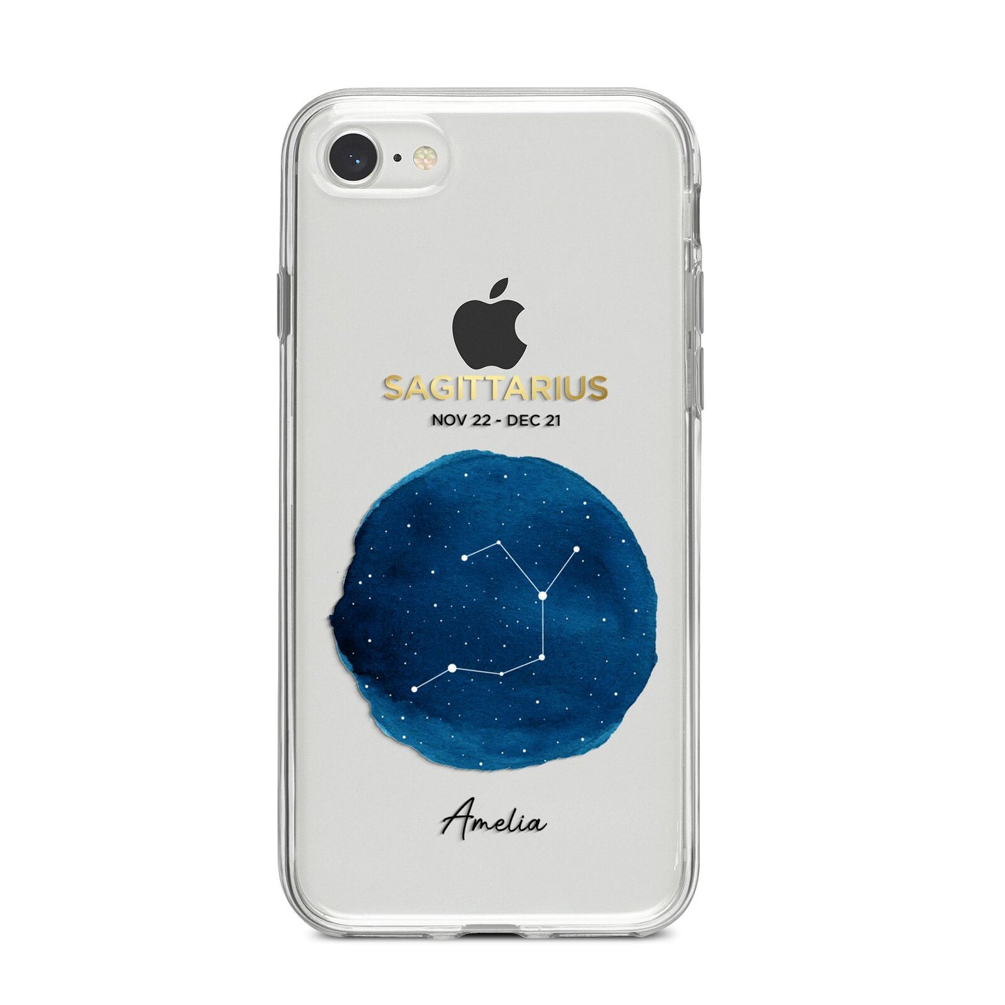 Personalised Star Sign iPhone 8 Bumper Case on Silver iPhone