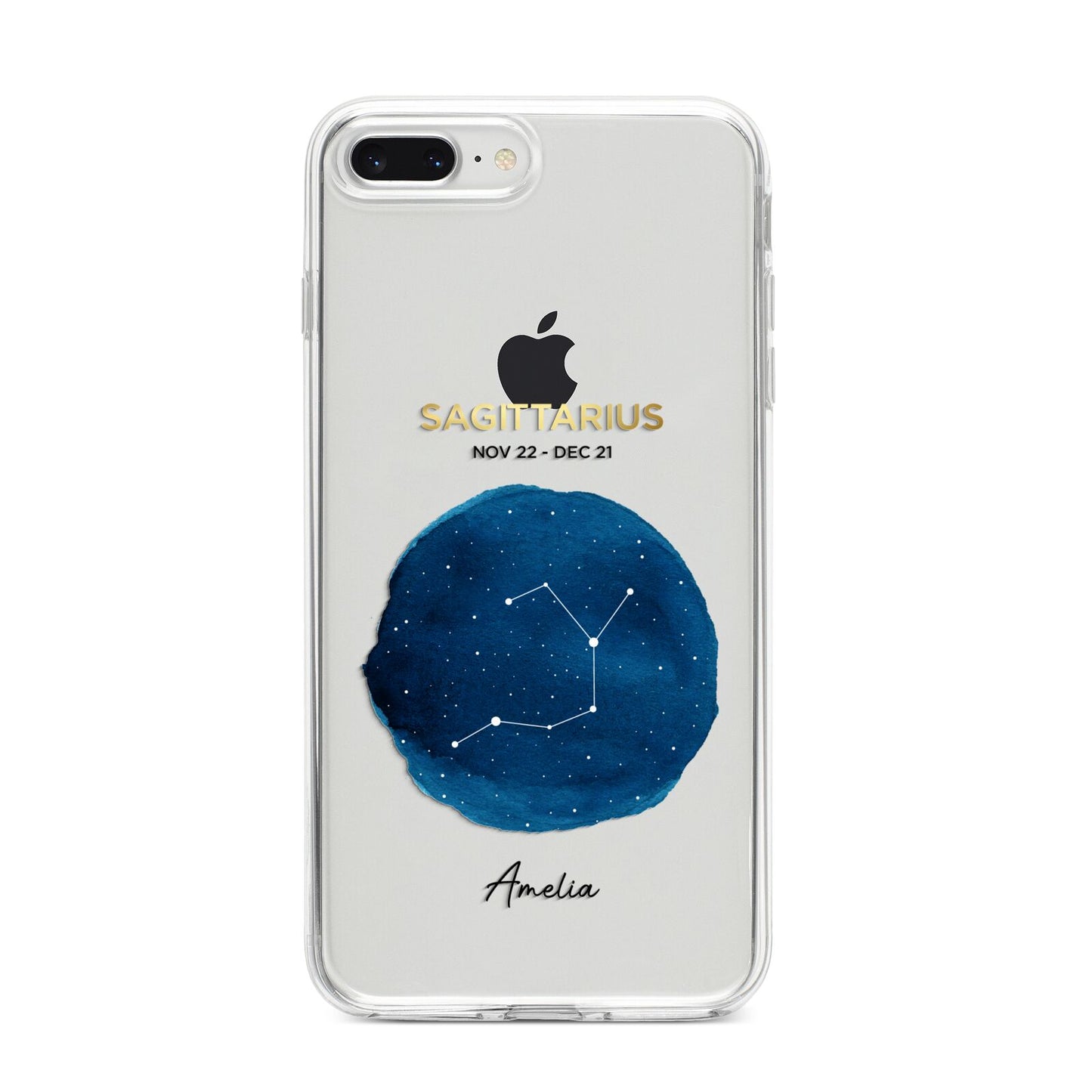 Personalised Star Sign iPhone 8 Plus Bumper Case on Silver iPhone