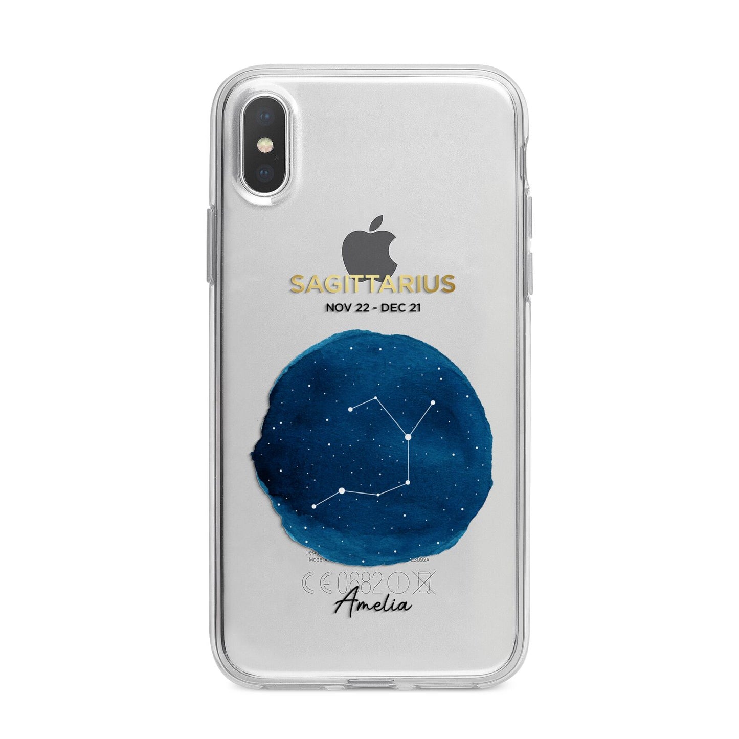 Personalised Star Sign iPhone X Bumper Case on Silver iPhone Alternative Image 1