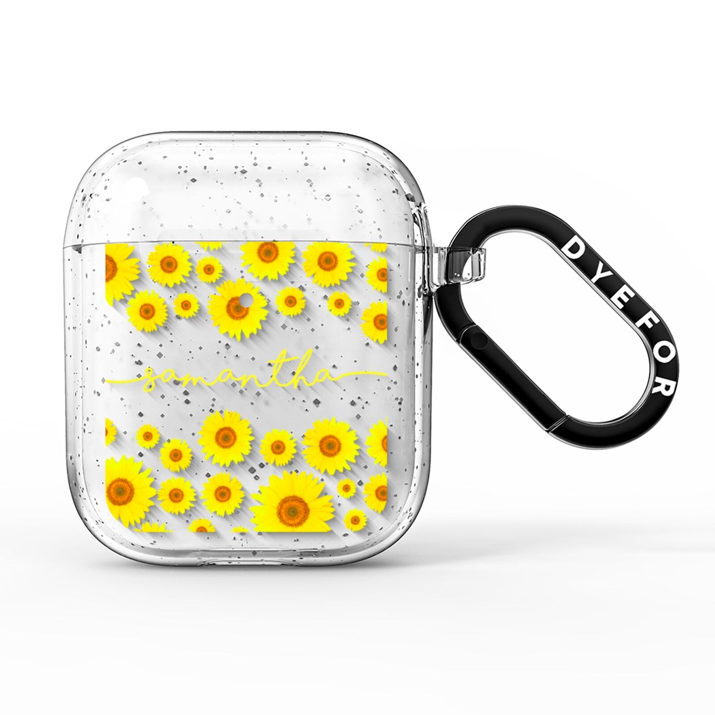 Personalised Sunflower AirPods Glitter Case