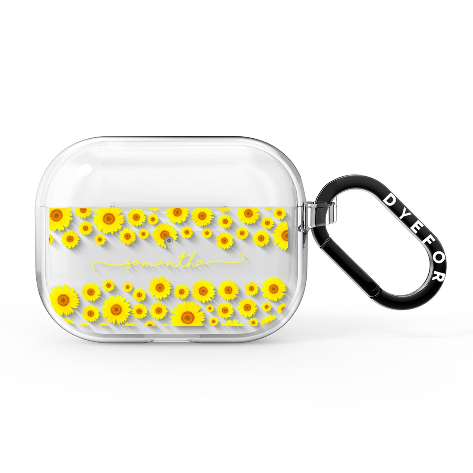 Personalised Sunflower AirPods Pro Clear Case