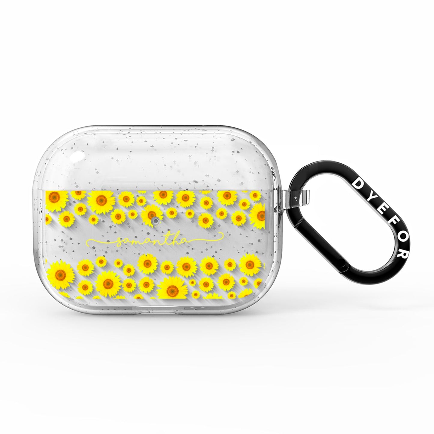 Personalised Sunflower AirPods Pro Glitter Case