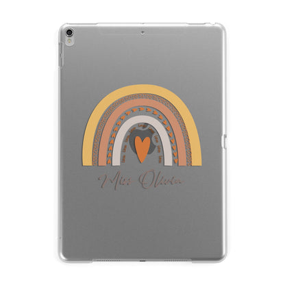 Personalised Teacher Neutral Rainbow Apple iPad Silver Case