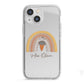 Personalised Teacher Neutral Rainbow iPhone 13 Mini TPU Impact Case with White Edges