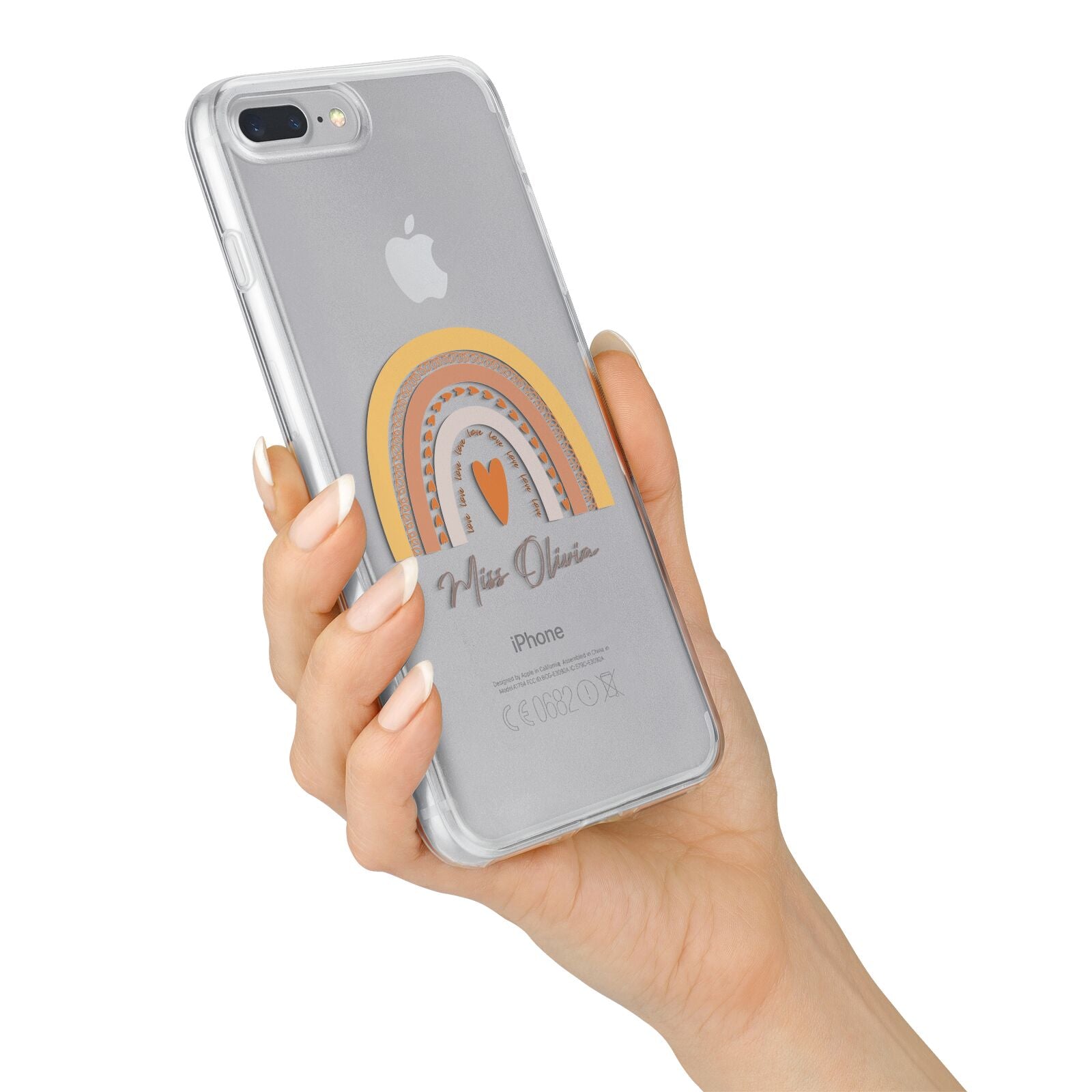 Personalised Teacher Neutral Rainbow iPhone 7 Plus Bumper Case on Silver iPhone Alternative Image