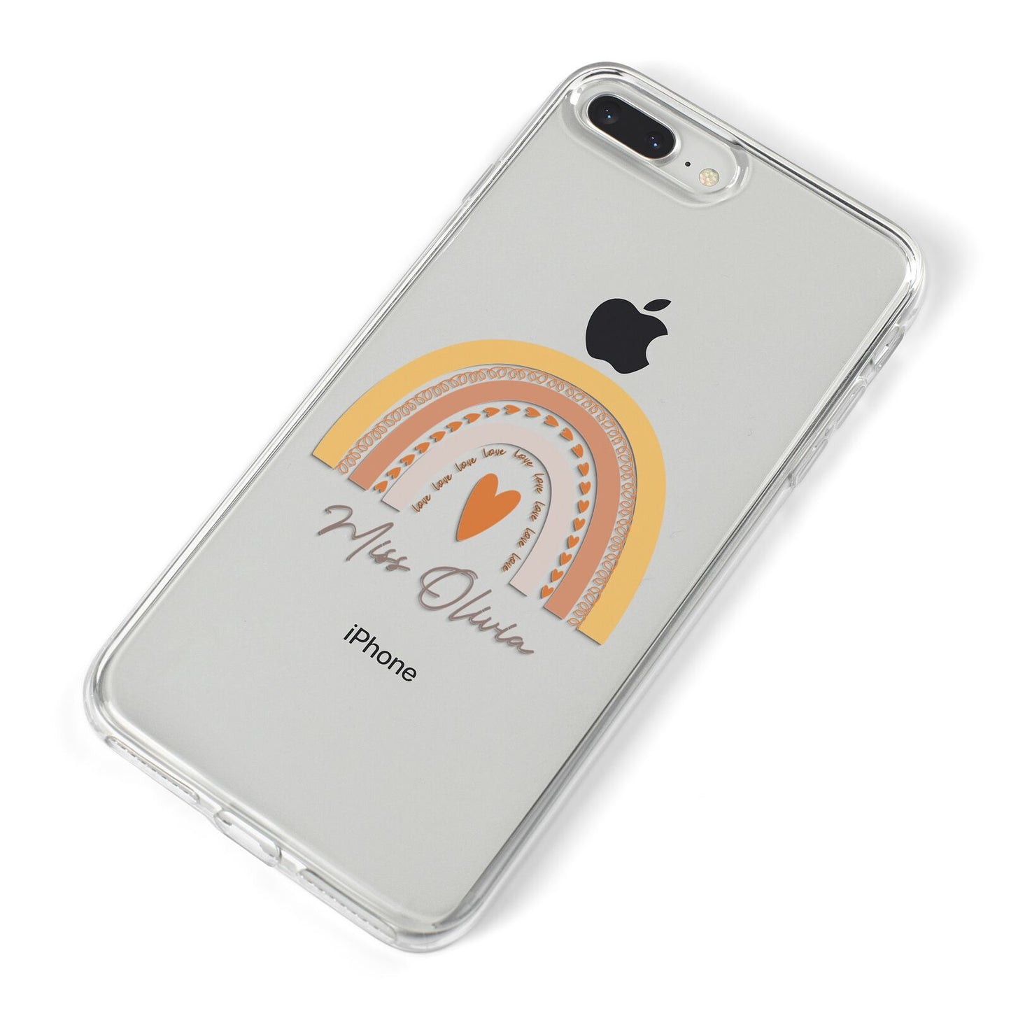 Personalised Teacher Neutral Rainbow iPhone 8 Plus Bumper Case on Silver iPhone Alternative Image