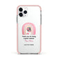 Personalised Teacher Thanks Apple iPhone 11 Pro in Silver with Pink Impact Case
