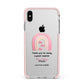 Personalised Teacher Thanks Apple iPhone Xs Max Impact Case Pink Edge on Silver Phone