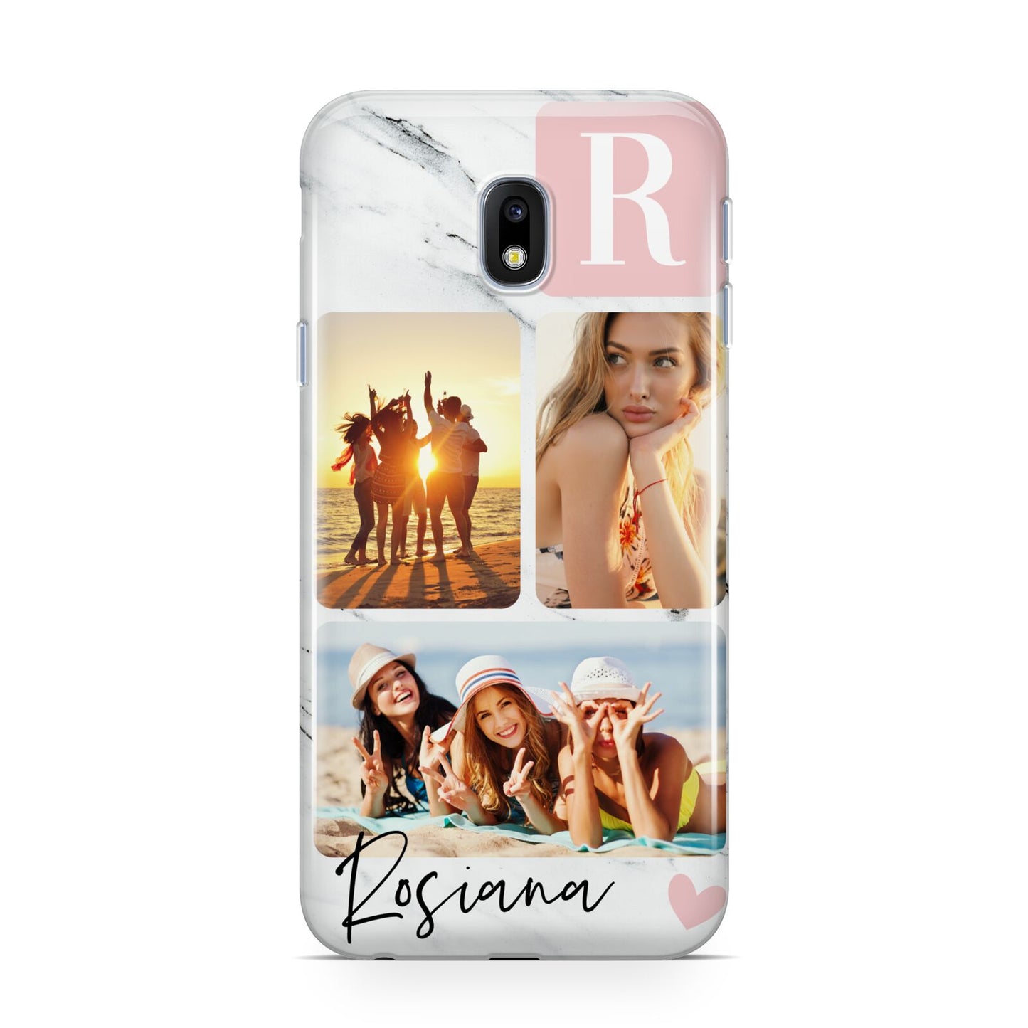 Personalised Three Photo Marble Name Samsung Galaxy J3 2017 Case