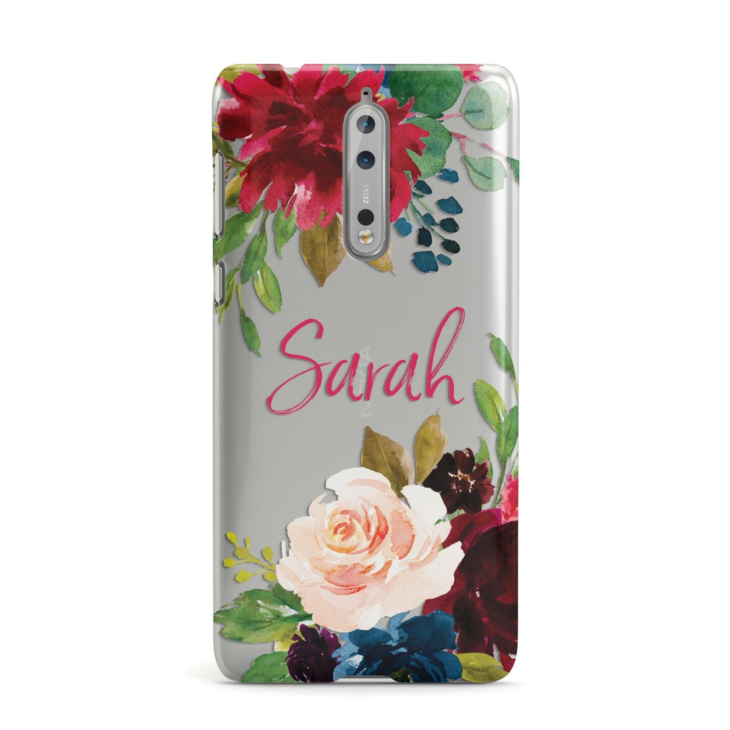 Personalised Transparent Name Roses Nokia Case