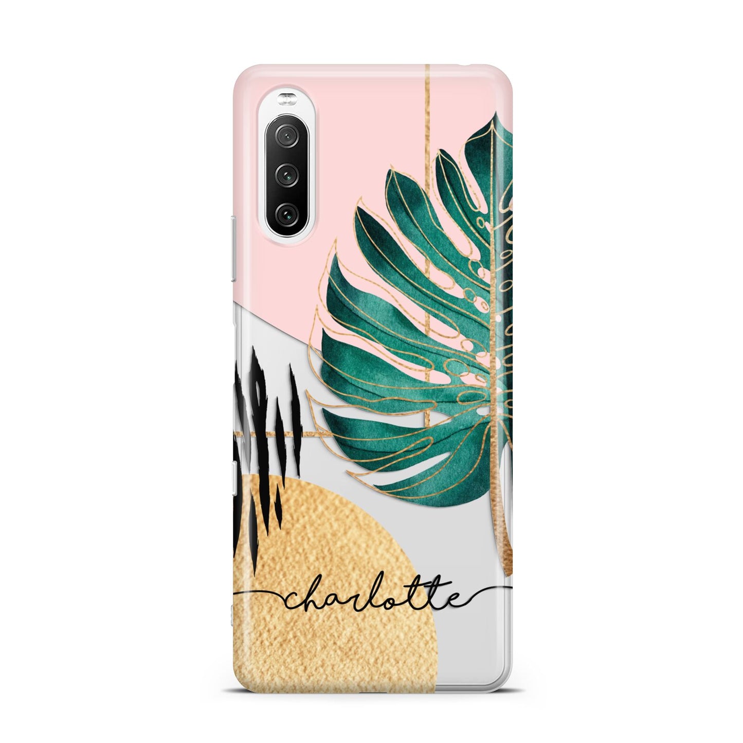 Personalised Tropical Fan Leaf Sony Xperia 10 III Case
