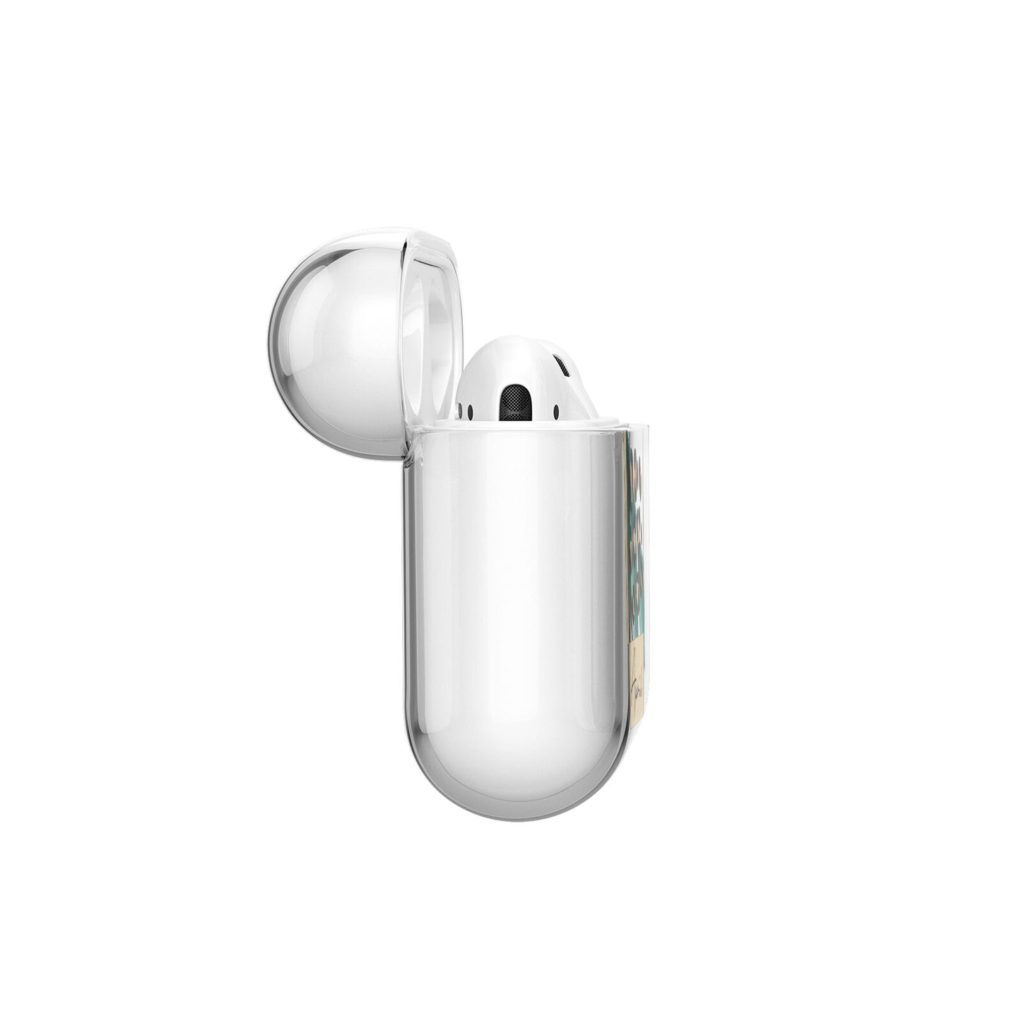 Personalised Tropical Gold AirPods Case Side Angle