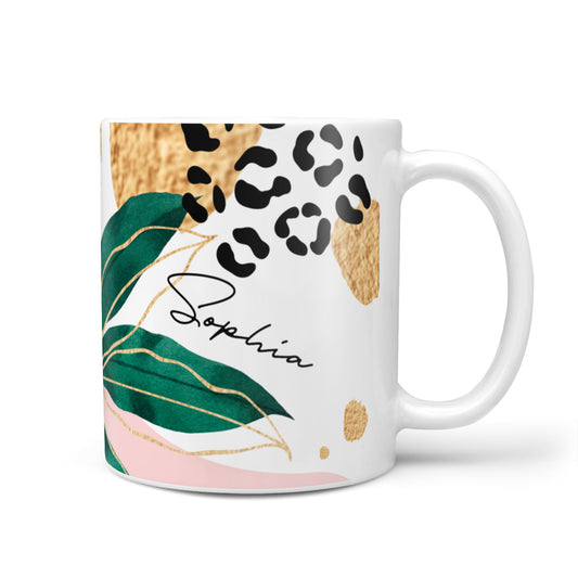 Personalised Tropical Leaf 10oz Mug