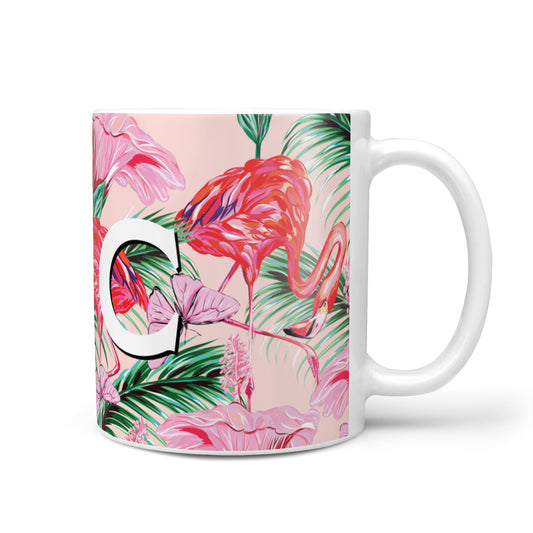 Personalised Tropical Pink Flamingo 10oz Mug