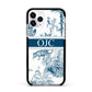 Personalised Tropical Toile Apple iPhone 11 Pro in Silver with Black Impact Case