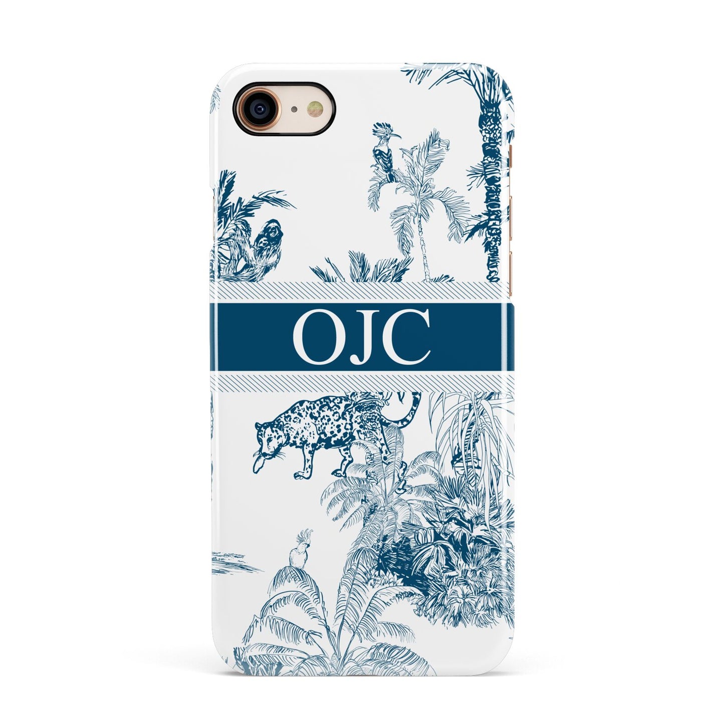 Personalised Tropical Toile Apple iPhone 7 8 3D Snap Case