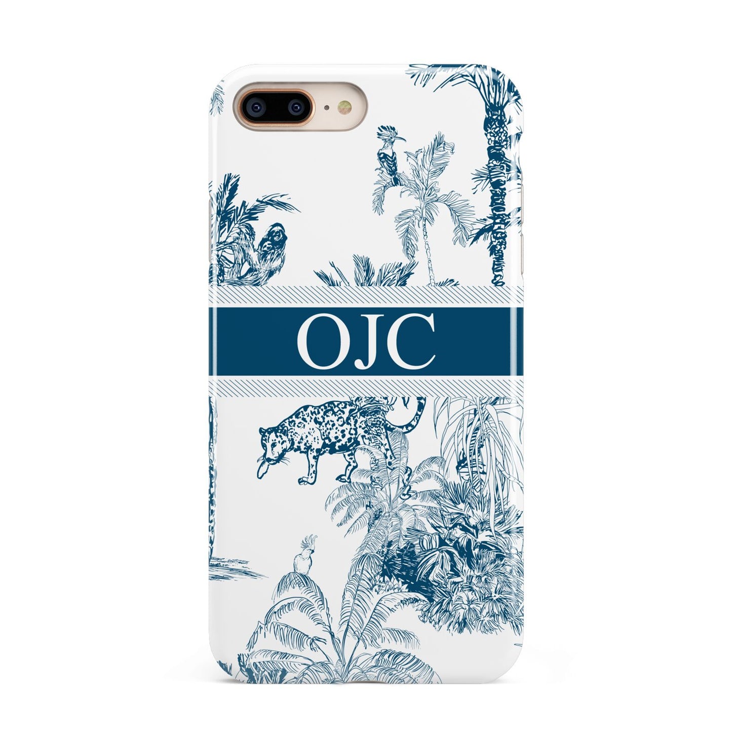 Personalised Tropical Toile Apple iPhone 7 8 Plus 3D Tough Case