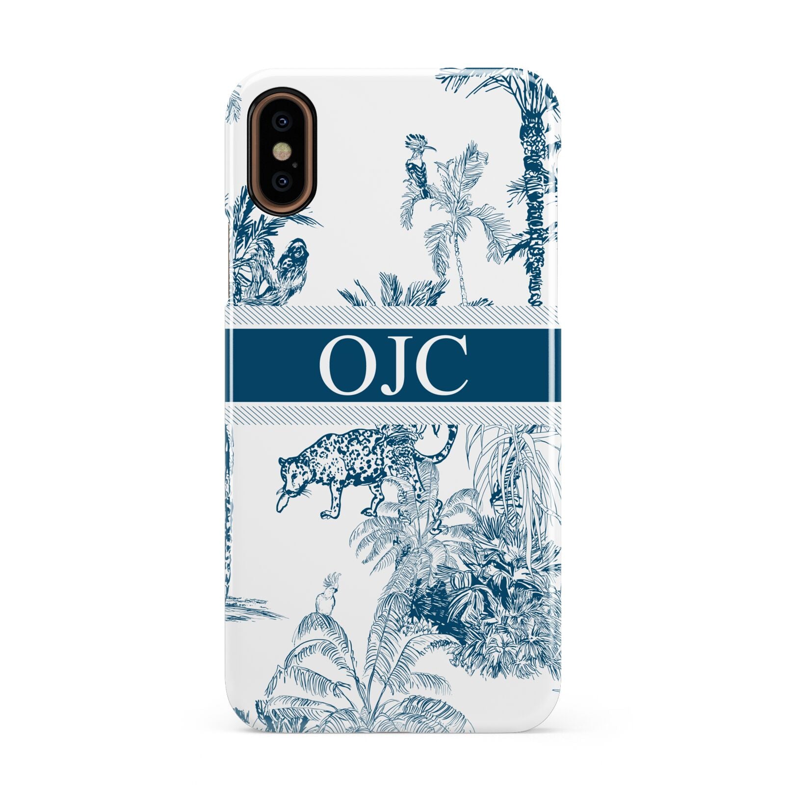 Personalised Tropical Toile Apple iPhone XS 3D Snap Case