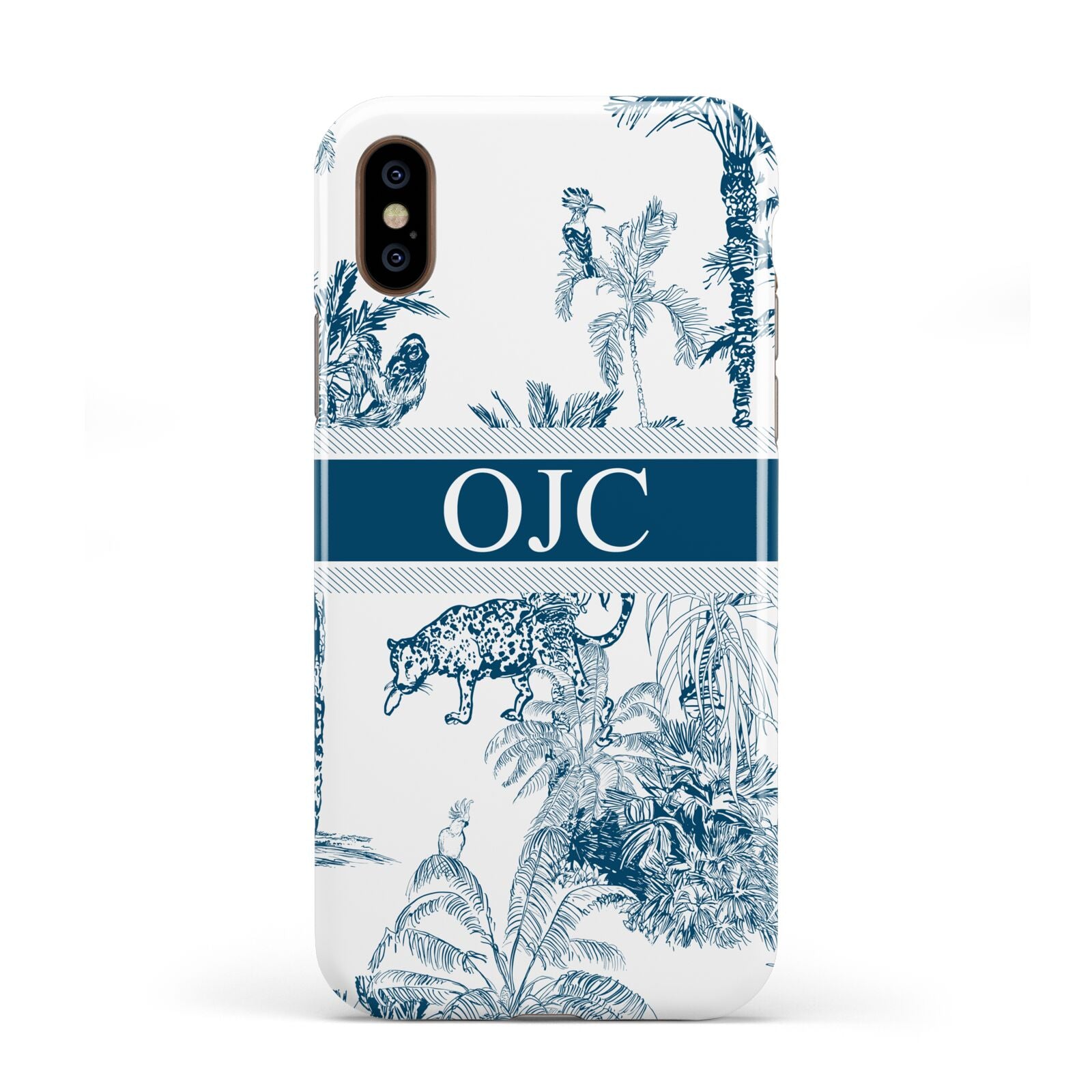 Personalised Tropical Toile Apple iPhone XS 3D Tough