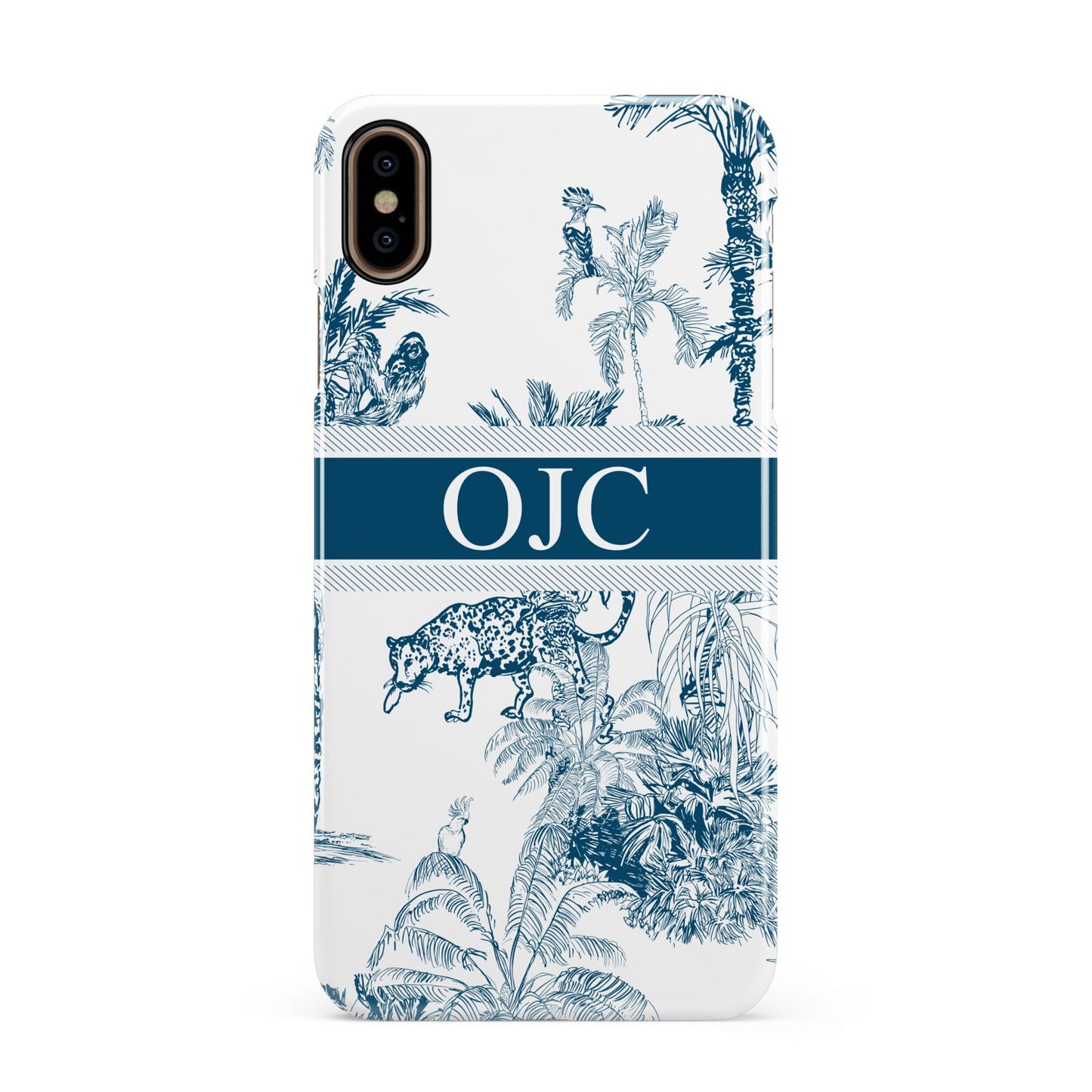 Personalised Tropical Toile Apple iPhone Xs Max 3D Snap Case