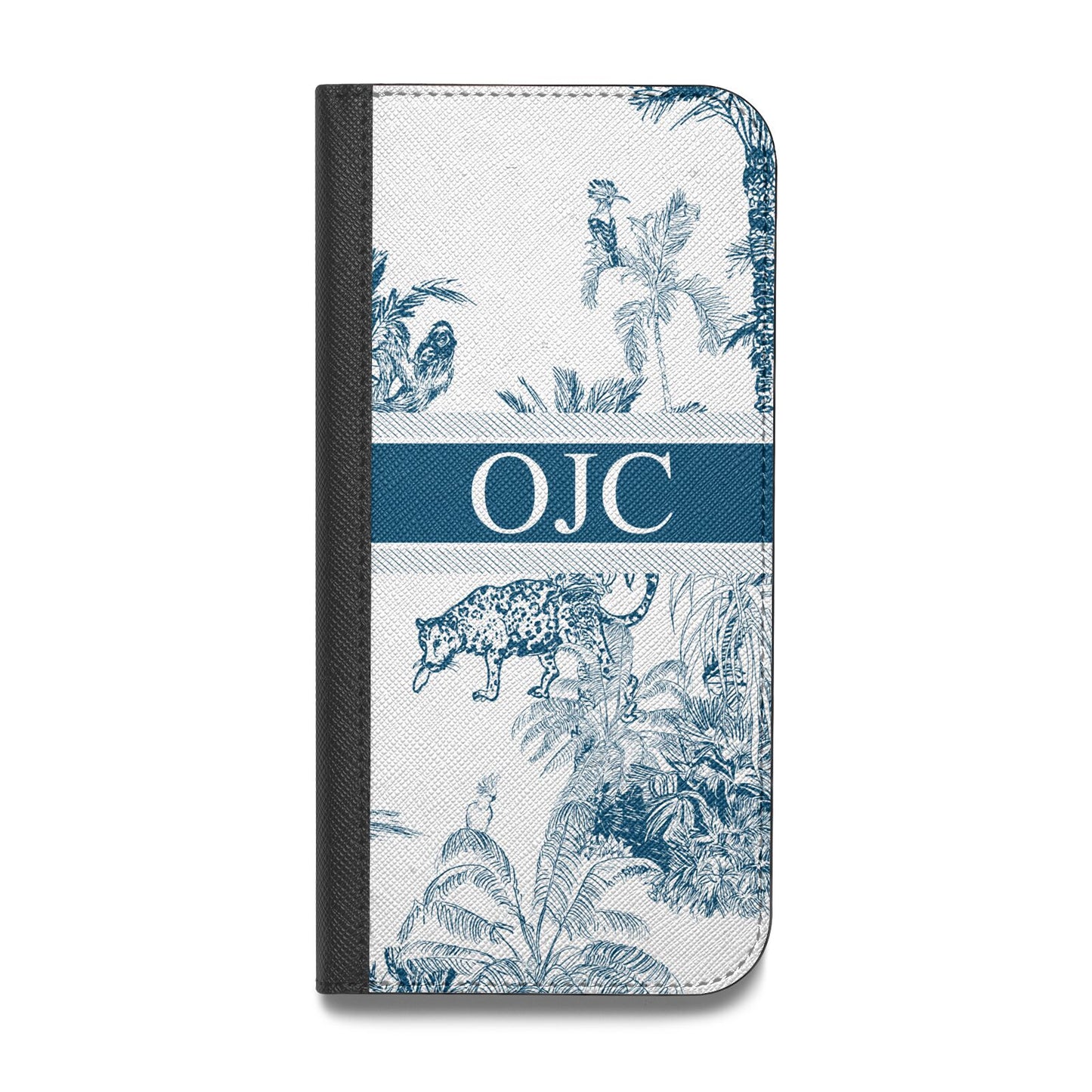 Personalised Tropical Toile Vegan Leather Flip Samsung Case