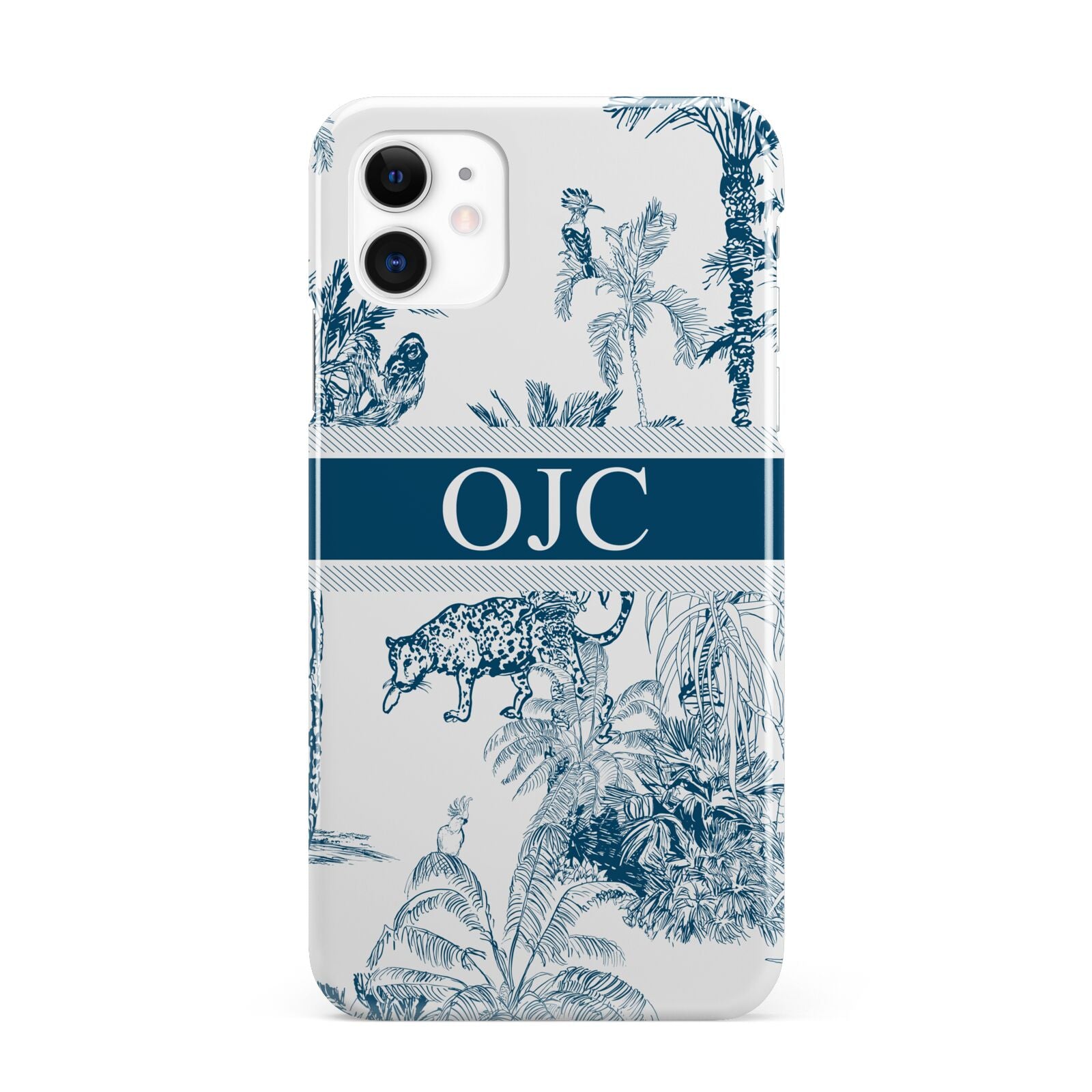 Personalised Tropical Toile iPhone 11 3D Snap Case