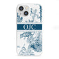 Personalised Tropical Toile iPhone 13 Mini Clear Bumper Case