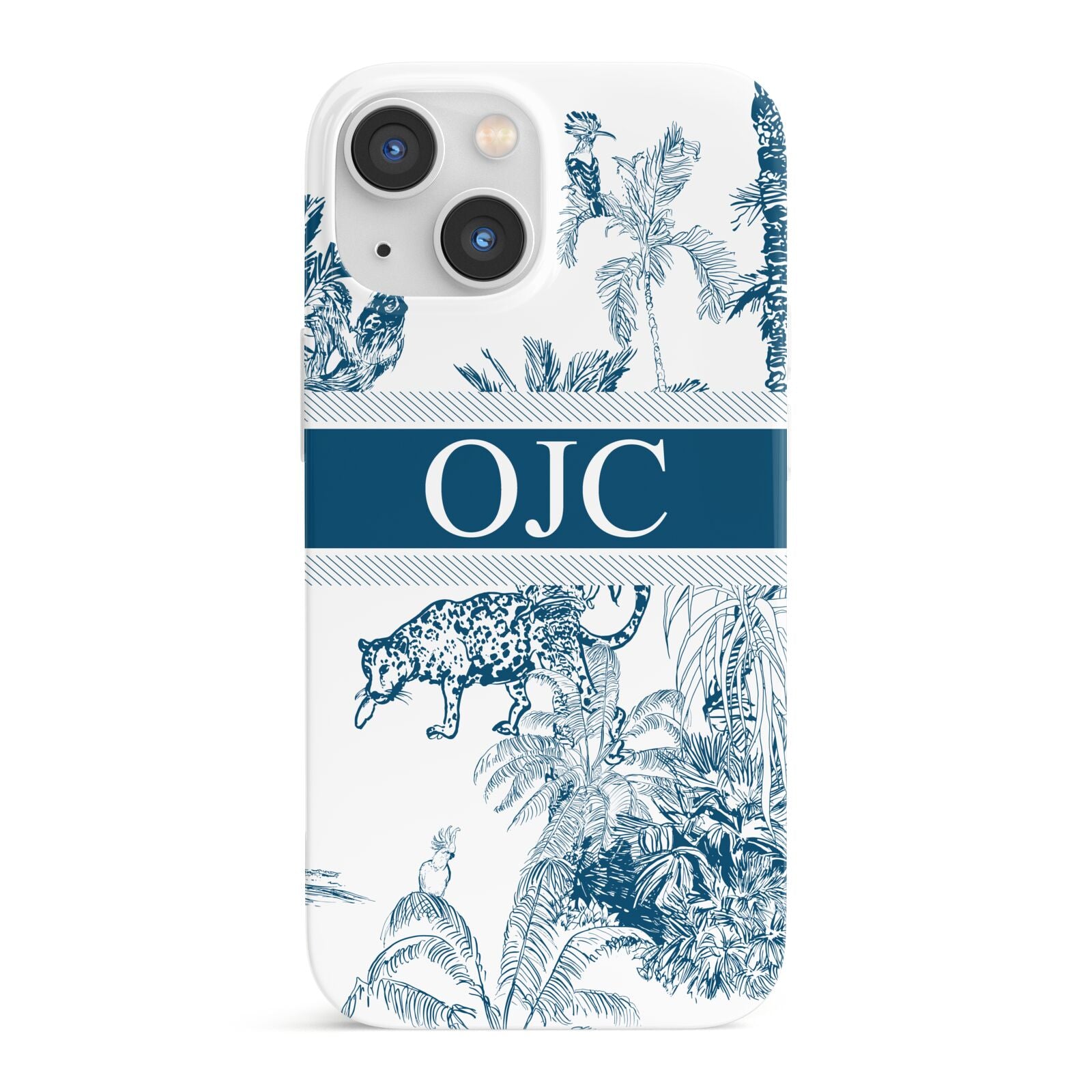 Personalised Tropical Toile iPhone 13 Mini Full Wrap 3D Snap Case