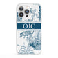 Personalised Tropical Toile iPhone 13 Pro Clear Bumper Case